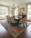 Patio Heritage Collection Area Rug -  Grove Rectangle Navy Blue and Rust Red  lifestyle 30