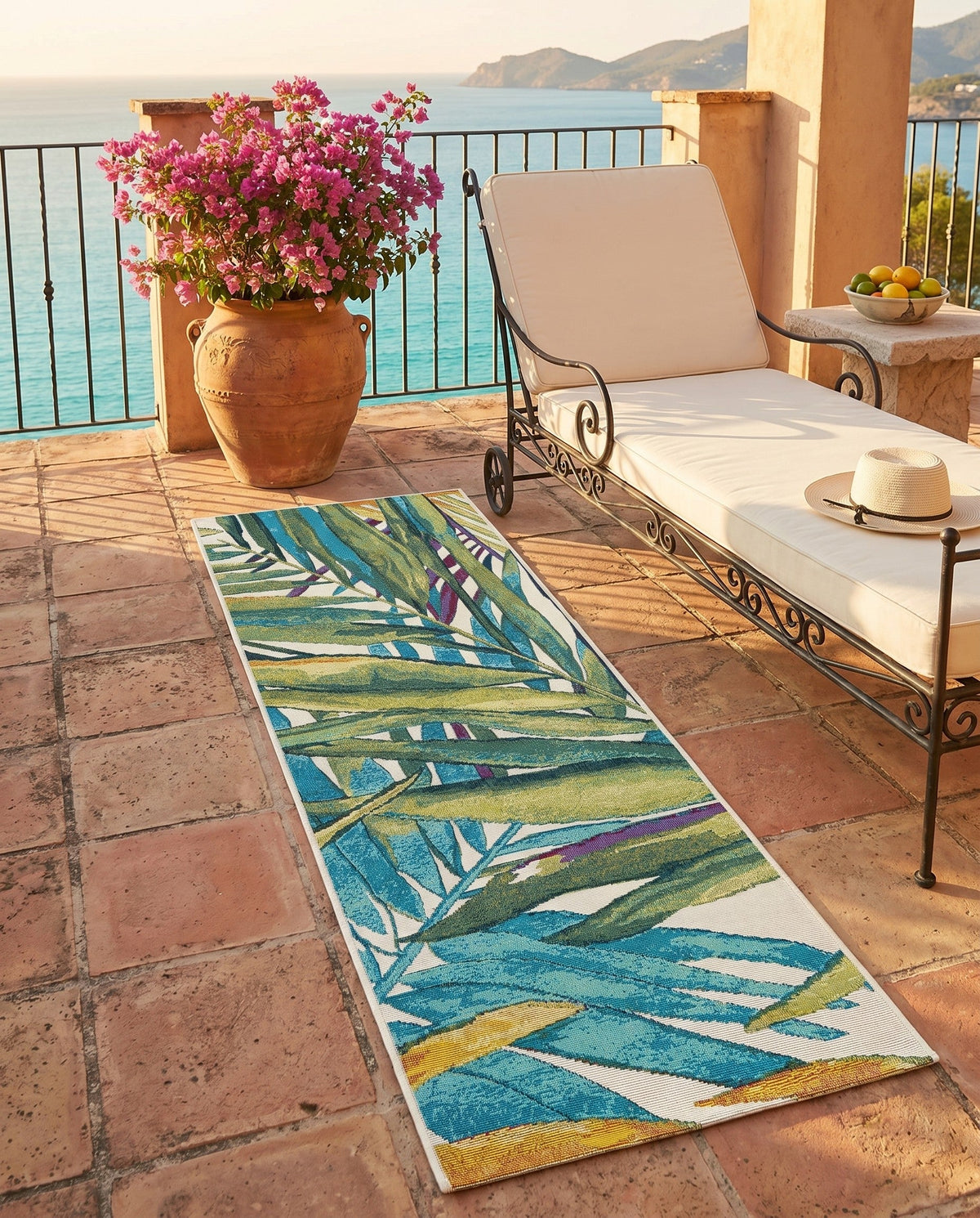 Seaside Blooms Collection Area Rug -  Arcadia Runner Multi  lifestyle 101