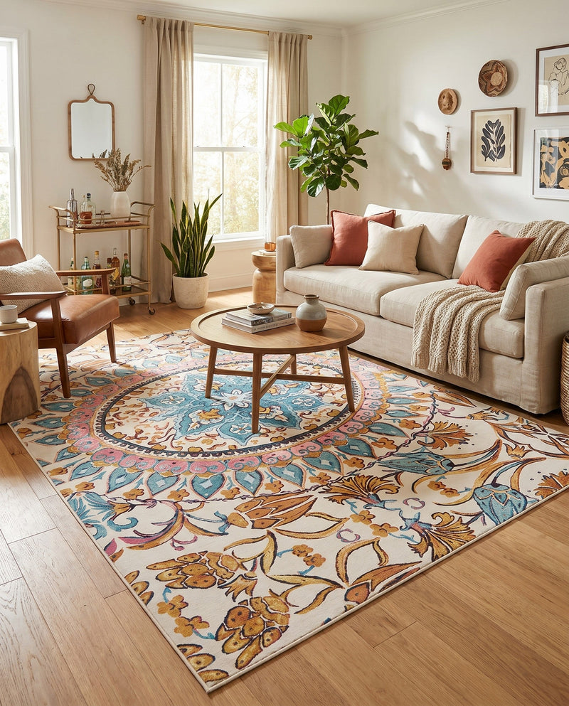Patio Heritage Collection Area Rug - Tuscany Rectangle Multi  lifestyle 6