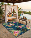 Seaside Blooms Collection Area Rug -  Leaf Rectangle Multi  lifestyle 10