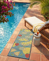 Coastal Terrace Collection Area Rug -  Cove Runner Blue  lifestyle 70