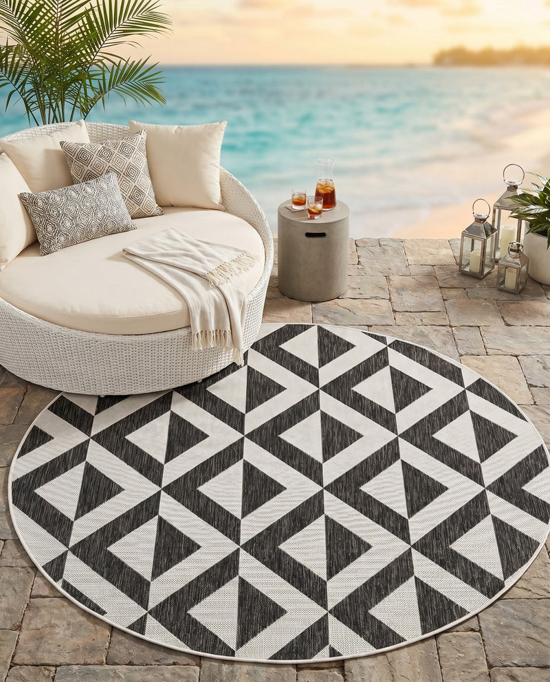 Urban Oasis Rugs Collection Area Rug -  Highrise (Charcoal Gray) Round Charcoal Gray  lifestyle 38