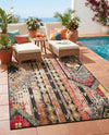 Outdoor Marrakesh Collection Area Rug -  Agadir Rectangle Multi Black  lifestyle 13