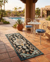 Outdoor Marrakesh Collection Area Rug -  Essaouira Runner Navy Blue  lifestyle 68