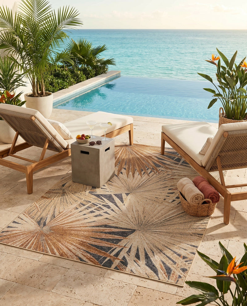 Seaside Blooms Collection Area Rug -  Avalon Rectangle Multi  lifestyle 8