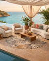 Seaside Blooms Collection Area Rug -  Avalon Round Multi  lifestyle 68