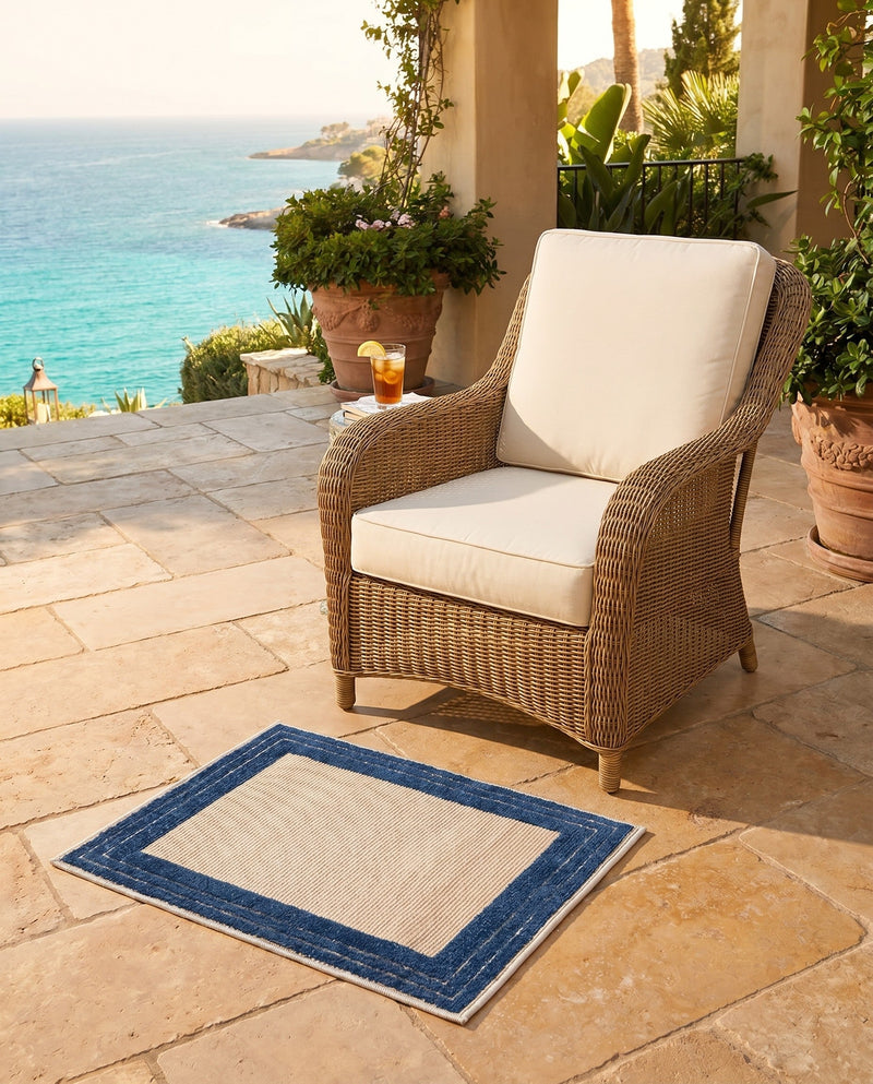 Bahama Breeze Outdoor Collection Area Rug -  Abaco Rectangle Beige  lifestyle 80