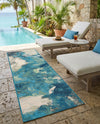 Urban Terrace Collection Area Rug -  Gazebo Runner Blue and Ivory  lifestyle 67