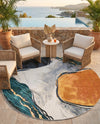 Urban Terrace Collection Area Rug -  Pavilion Round Multi  lifestyle 36