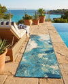 Urban Terrace Collection Area Rug -  Gazebo Runner Blue and Ivory  lifestyle 57