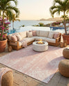 Desert Nomad Terrace Collection Area Rug - Sahara (Pink) Square Pink  lifestyle 83