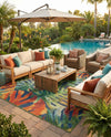 Coastal Terrace Collection Area Rug -  Pier Rectangle Multi  lifestyle 22