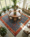Patio Heritage Collection Area Rug -  Pavilion Square Navy Blue  lifestyle 53