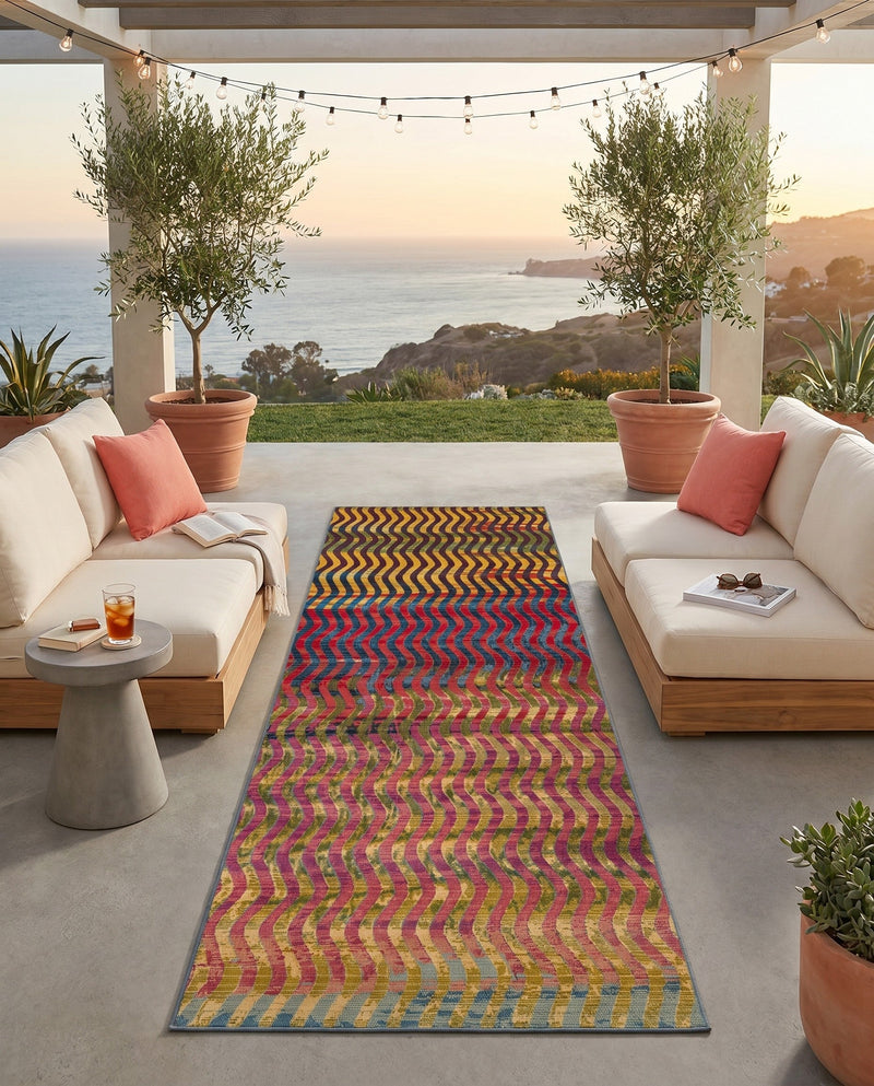 Urban Terrace Collection Area Rug -  Walkway Runner Multi  lifestyle 73