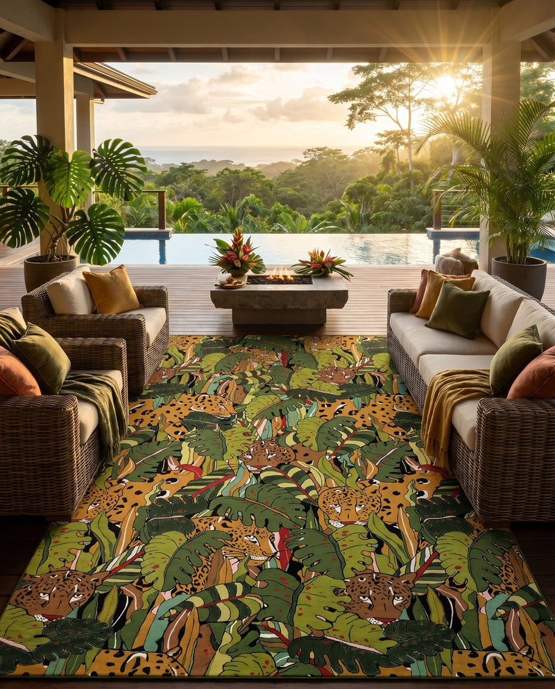 Seaside Blooms Collection Area Rug -  Sorrento Rectangle Green  lifestyle 4