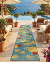 Coastal Terrace Collection Area Rug -  Cove Runner Blue  lifestyle 59