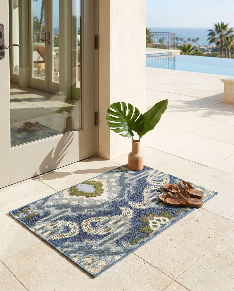 Urban Terrace Collection Area Rug -  Vista Rectangle Blue  lifestyle 17