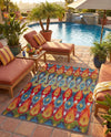 Urban Terrace Collection Area Rug -  Compass Rectangle Multi  lifestyle 23
