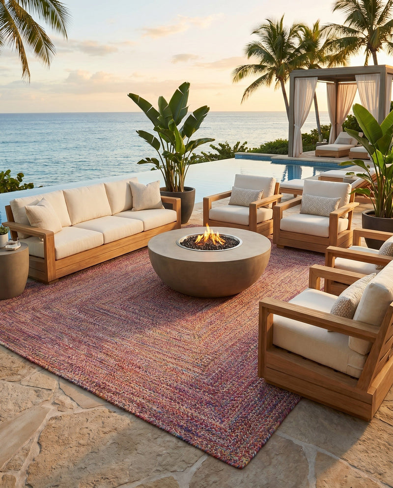 Sustainable Strands Indoor-Outdoor Oasis Collection Area Rug -  Sandbar (Multi) Rectangle Multi  lifestyle 17