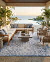 Tribal Terrace Treasures Collection Area Rug - Mayan Marina (Blue) Rectangle Blue  lifestyle 6