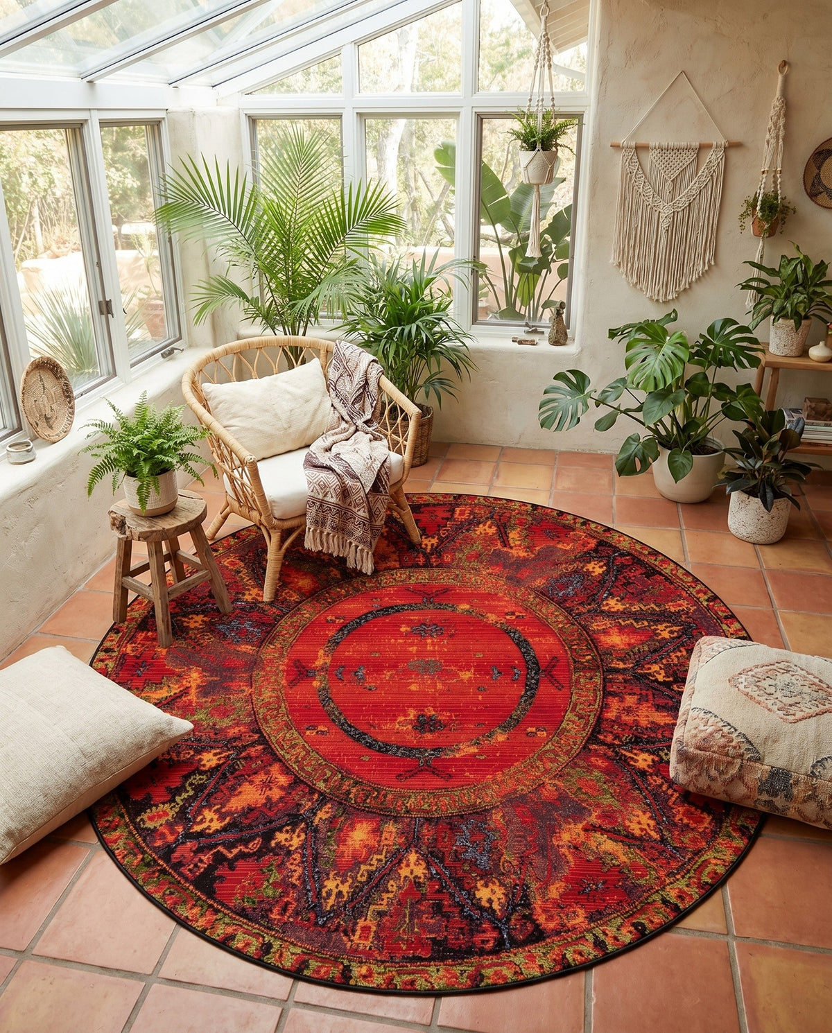 Safari Escape Rugs Collection Area Rug - Serengeti Round Multi  lifestyle 111
