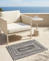 Sustainable Strands Indoor-Outdoor Oasis Collection Area Rug -  Sandbar (Black and White) Rectangle Black and White  lifestyle 10