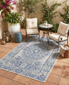 Patio Heritage Collection Area Rug - Savannah (Blue) Rectangle Blue  lifestyle 18