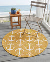 Seaside Haven Rugs Collection Area Rug - Sapphire (Yellow) Round Yellow  lifestyle 43