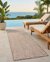 Seaside Stripes Collection Area Rug - Cabana (Taupe) Runner Taupe  lifestyle 30