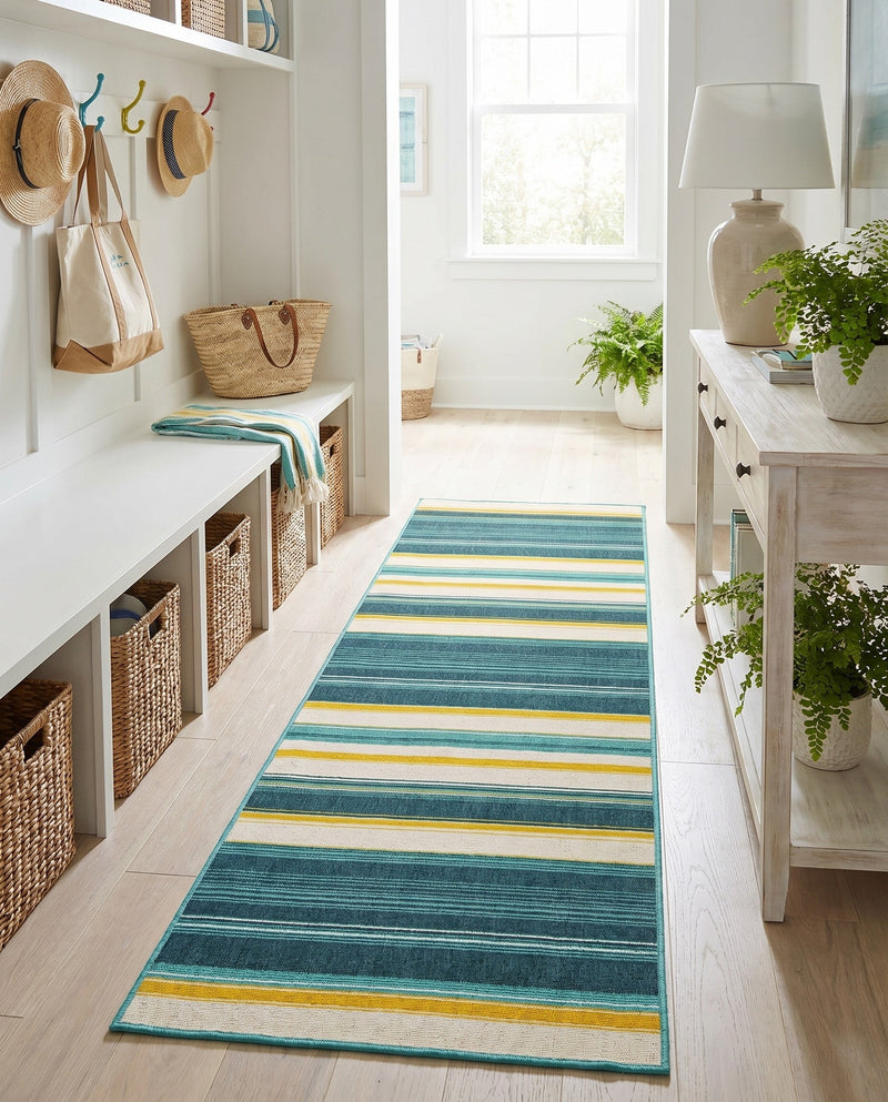Terrace Fringe Collection Area Rug -  Veranda Runner Multi  lifestyle 40