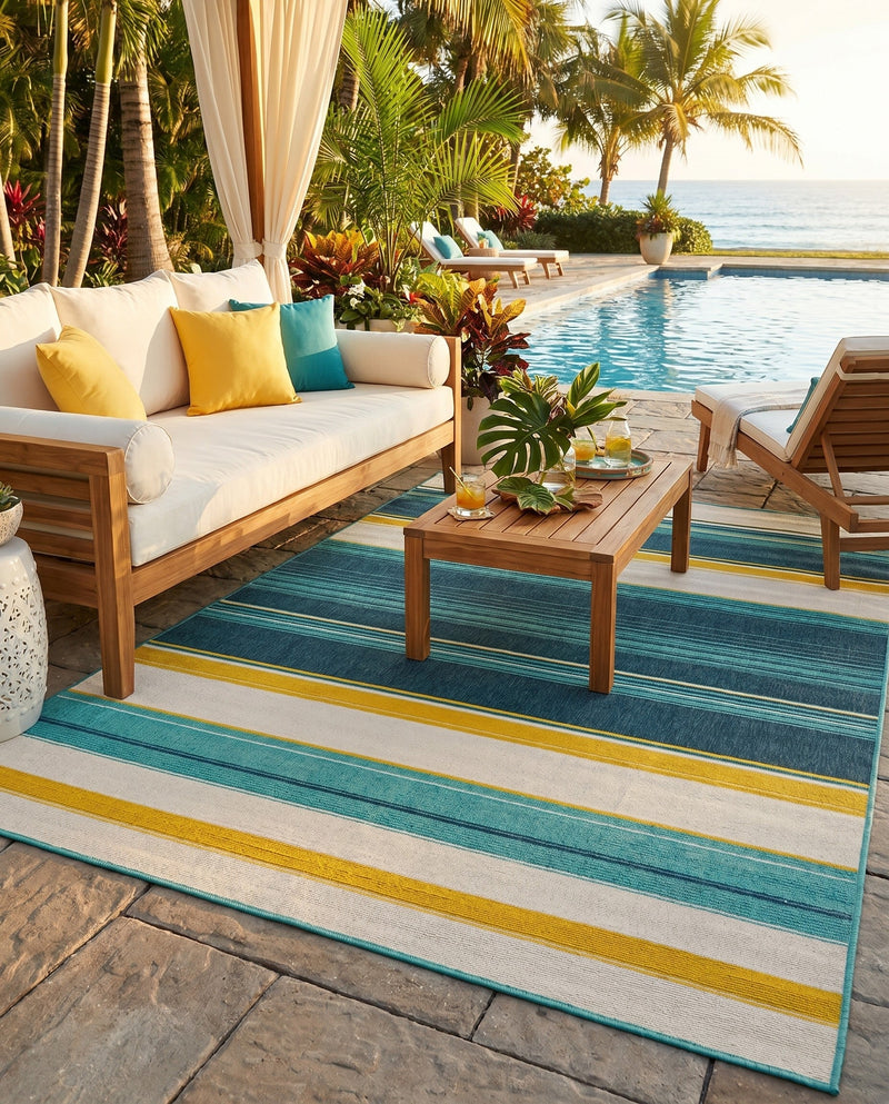 Terrace Fringe Collection Area Rug -  Veranda Rectangle Multi  lifestyle 17