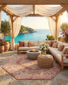 Patio Heritage Collection Area Rug -  Augusta (Rust Red) Octagon Rust Red  lifestyle 78
