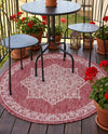 Patio Heritage Collection Area Rug -  Charleston (Rust Red) Round Rust Red  lifestyle 46