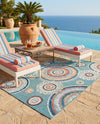 Seaside Blooms Collection Area Rug -  Eden Rectangle Light Blue  lifestyle 40