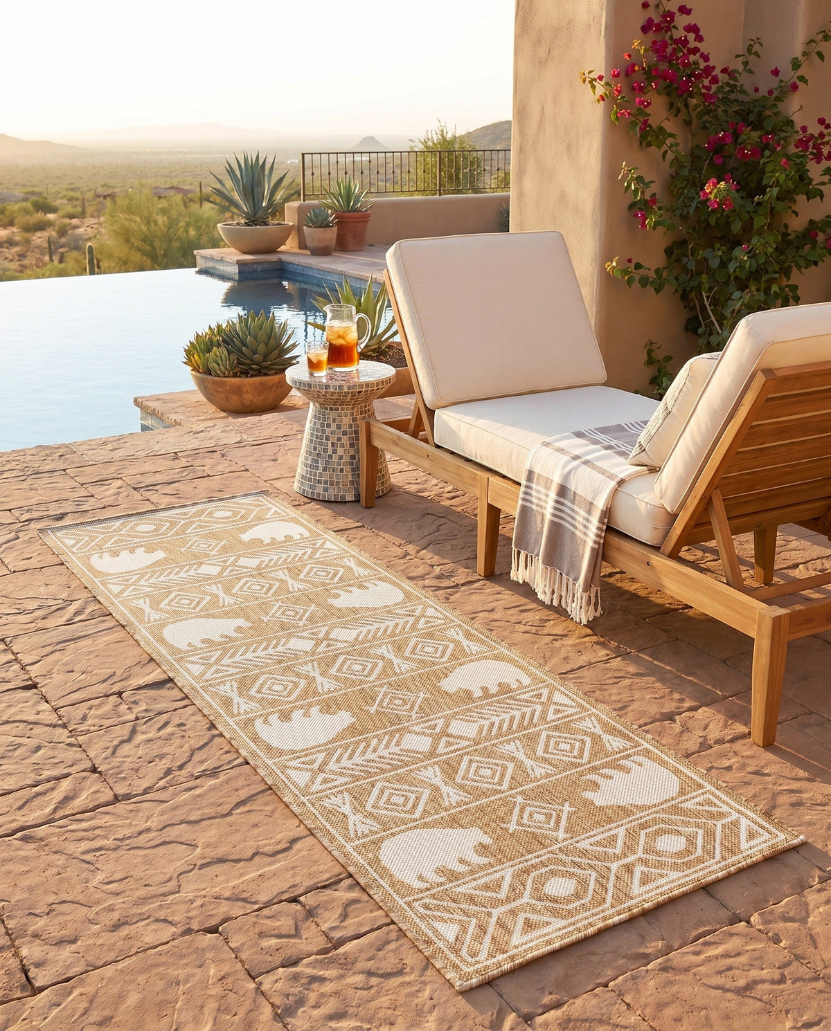 Mesa Oasis Rugs Collection Area Rug - Sundown Runner Taupe  lifestyle 128