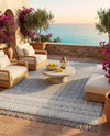 Sustainable Nomad Terrace Collection Area Rug - Reef Rectangle Cool Gray  lifestyle 44