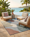 Coastal Terrace Collection Area Rug -  Boardwalk Rectangle Blue  lifestyle 12