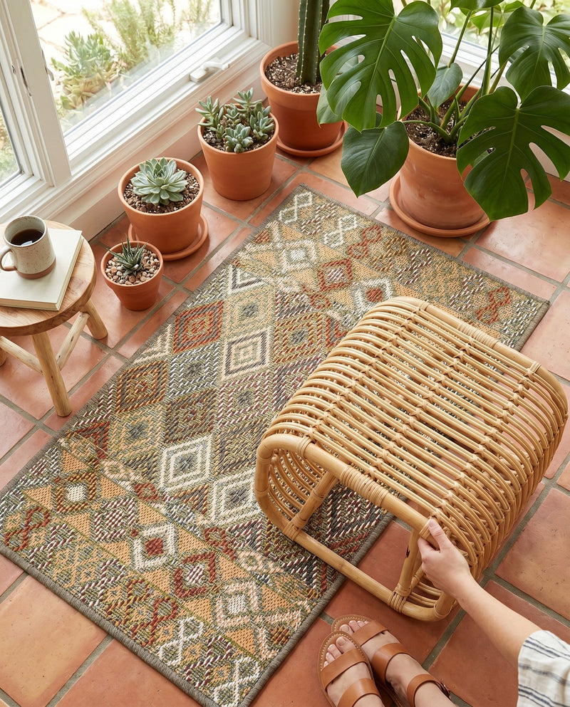 Coastal Terrace Collection Area Rug -  Pelican Rectangle Multi  lifestyle 13