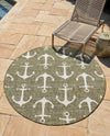 Seaside Haven Rugs Collection Area Rug - Sapphire (Green) Round Green  lifestyle 81