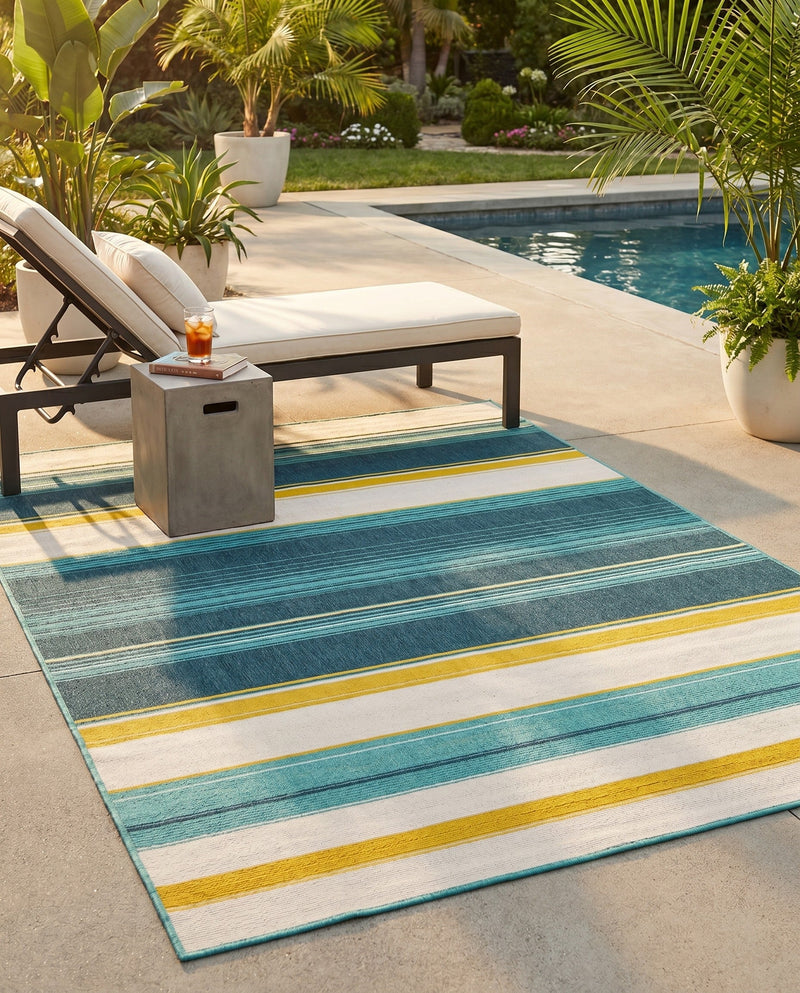 Terrace Fringe Collection Area Rug -  Veranda Rectangle Multi  lifestyle 18