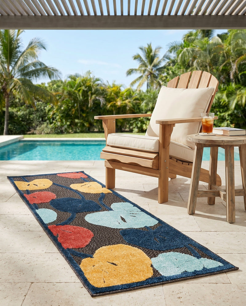 Caribbean Terrace Collection Area Rug -  Grenada Runner Charcoal  lifestyle 87