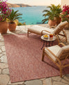 Seaside Serenity Collection Area Rug - Veranda (Rust Red) Rectangle Rust Red  lifestyle 5