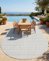 Seaside Stripes Collection Area Rug -  Boardwalk (Teal) Oval Teal  lifestyle 29