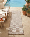 Seaside Stripes Collection Area Rug - Cabana (Taupe) Runner Taupe  lifestyle 31