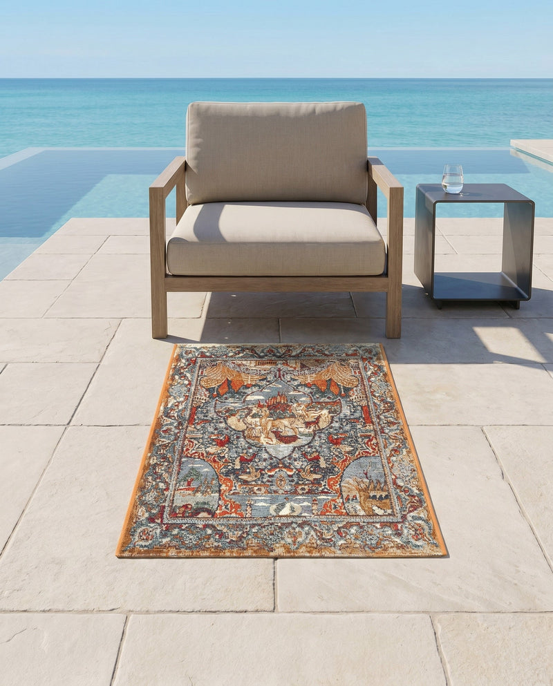 Patio Heritage Collection Area Rug -  Oasis Rectangle Multi  lifestyle 9