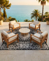 Patio Heritage Collection Area Rug -  Lafayette (Black and White) Square Black and White  lifestyle 76