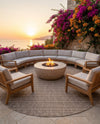 Seaside Stripes Collection Area Rug -  Boardwalk (Natural) Round Natural  lifestyle 23