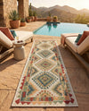 Coastal Terrace Collection Area Rug -  Sandbar Runner Ivory  lifestyle 80