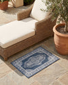 Patio Heritage Collection Area Rug -  Biloxi Rectangle Blue  lifestyle 19