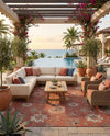 Seaside Blooms Collection Area Rug - Seychelles Rectangle Terracotta  lifestyle 33